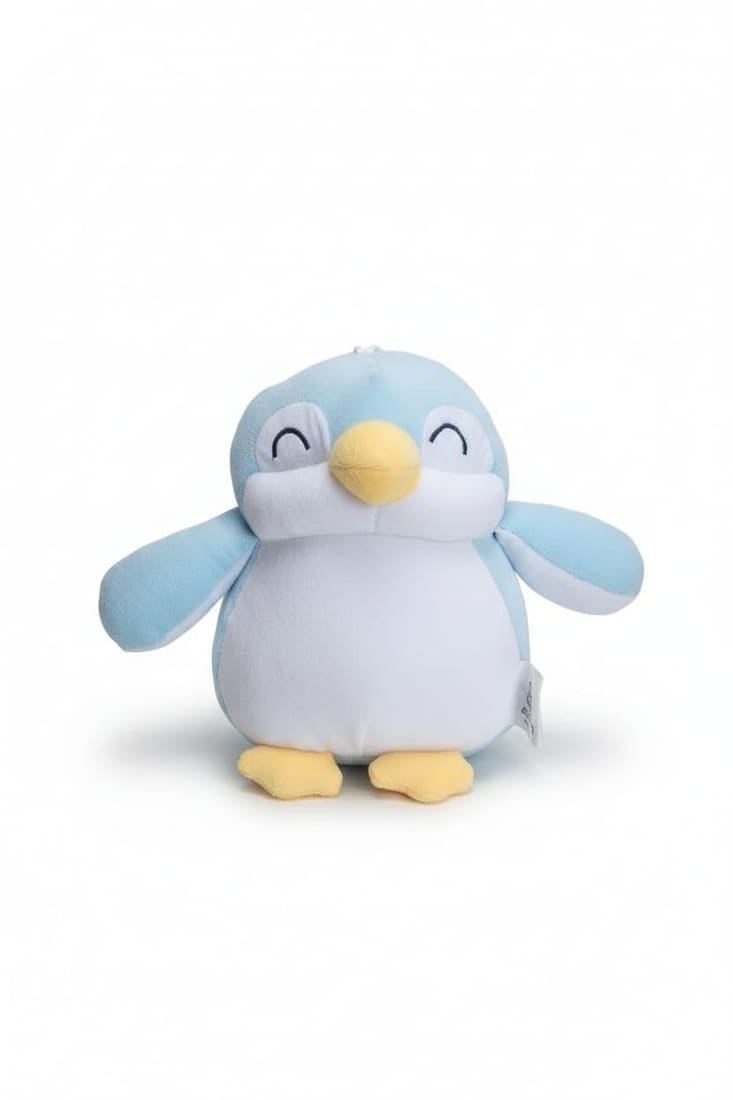 Light Blue Happy Penguin Plush